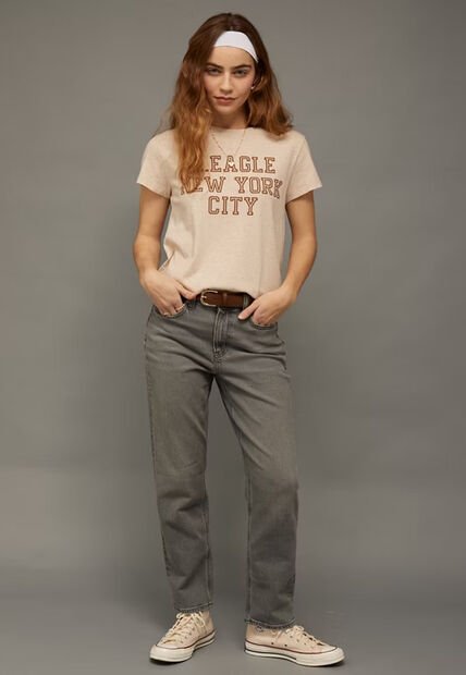 Camiseta AMERICAN EAGLE Beige