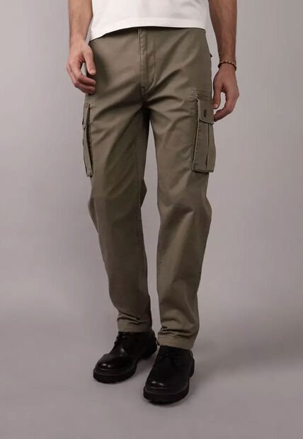 Pantalón Cargo AMERICAN EAGLE Lived - In Verde Oliva