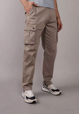 Pantalón Cargo AMERICAN EAGLE Lived - In Taupe American Eagle