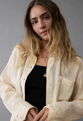 Camisa AMERICAN EAGLE Beige