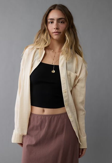 Camisa AMERICAN EAGLE Beige