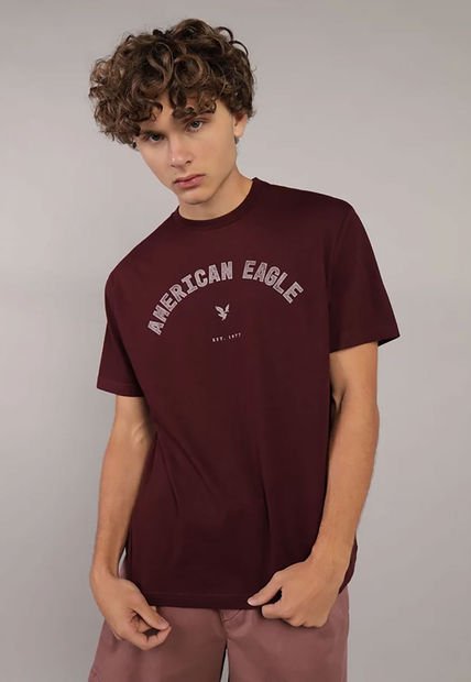 Camiseta Vino-Blanco AMERICAN EAGLE