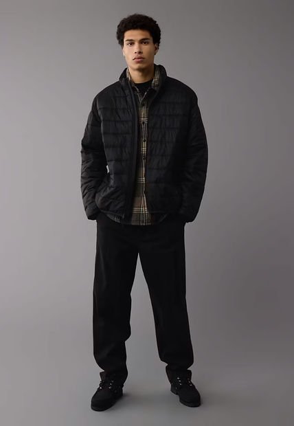 Chaqueta Acolchada Negro AMERICAN EAGLE