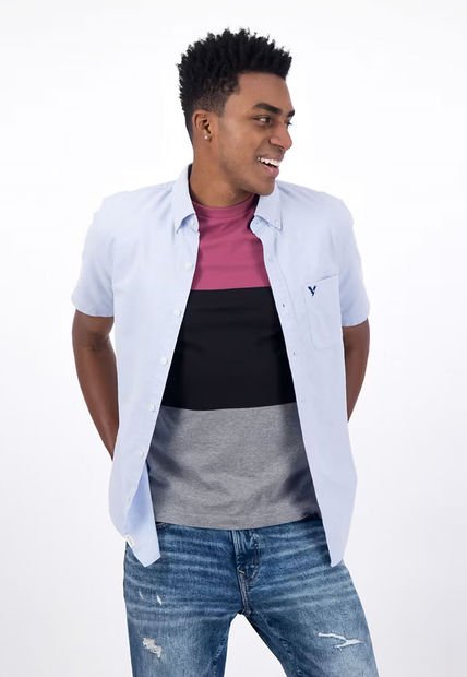 Camisa Celeste AMERICAN EAGLE