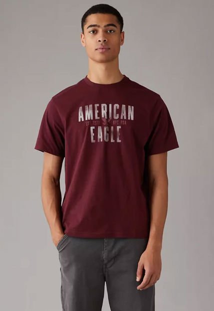 Camiseta AMERICAN EAGLE Vinotinto