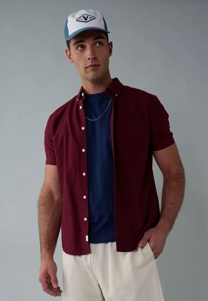 Camisa AMERICAN EAGLE Vinotinto