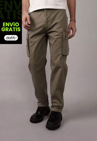 Pantalón Cargo AMERICAN EAGLE Lived - In Verde Oliva American Eagle