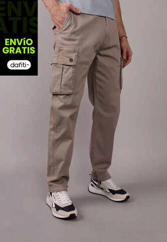 Pantalón Cargo AMERICAN EAGLE Lived - In Taupe American Eagle