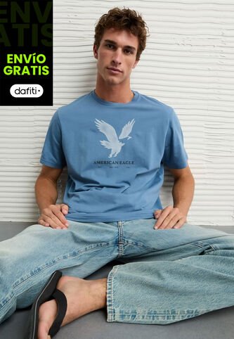 Camiseta AMERICAN EAGLE Azul American Eagle