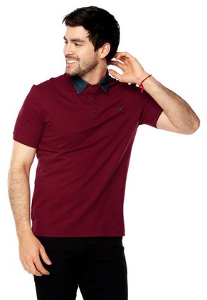 Camiseta Polo Vinotinto-Rojo Americanino