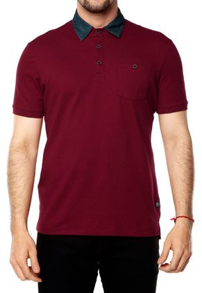 Camiseta Polo Vinotinto-Rojo Americanino