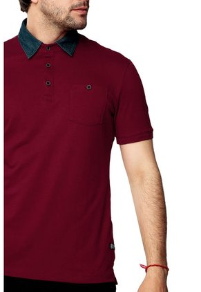 Camiseta Polo Vinotinto-Rojo Americanino