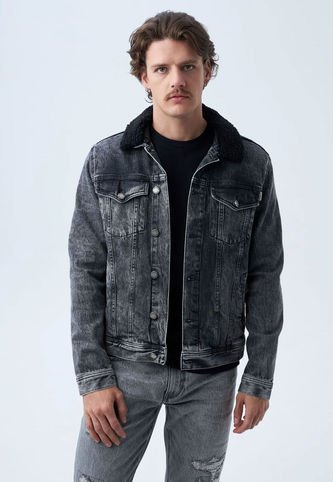 Chaqueta Denim Gris-Negro Americanino Americanino