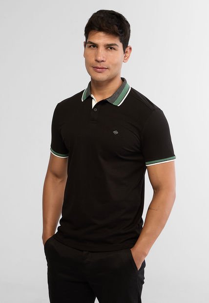 Polo Negro-Verde-Blanco AMERICANINO