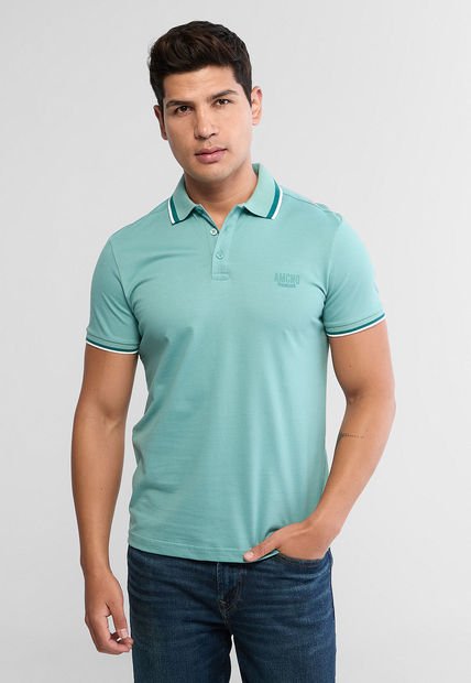 Polo Verde Menta-Blanco AMERICANINO