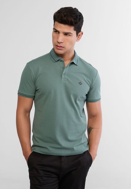 Polo Verde Oscuro-Negro AMERICANINO