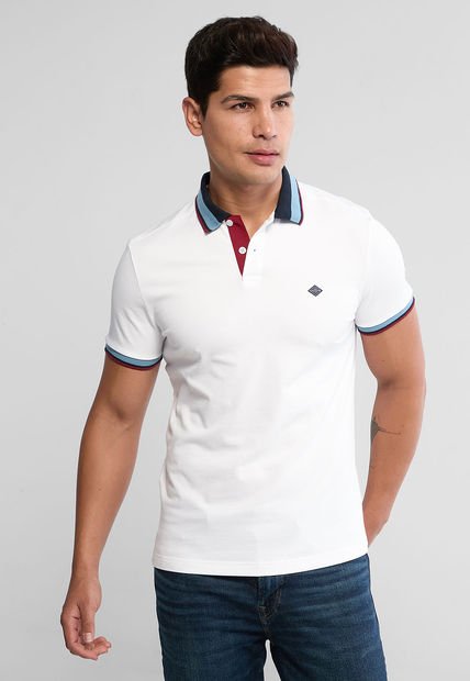 Polo Blanco-Azul Raf-Vinotinto AMERICANINO