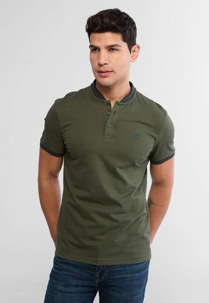 Polo Verde Oscuro-Navy AMERICANINO