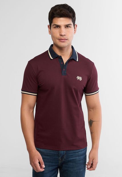 Polo Vino-Navy-Beige AMERICANINO