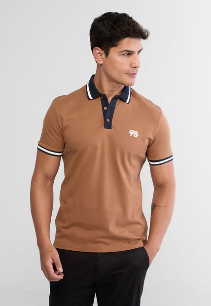 Polo Tabaco-Navy-Blanco AMERICANINO