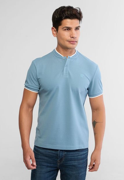 Polo Azul Raf-Blanco AMERICANINO