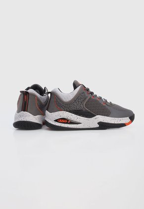 Tenis Basketball Gris-Naranja-Negro AND1 Delta