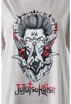 Camiseta De Jujutsu Kaisen Gris Manga Corta Género Neutro XS