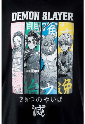 Camiseta De Demon Slayer Negra Estampada Género Neutro XS