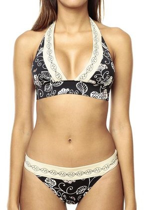 Bikini Negro-Blanco Pastel arena Star 15