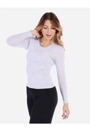 Camiseta Manga Larga Básica Para Mujer