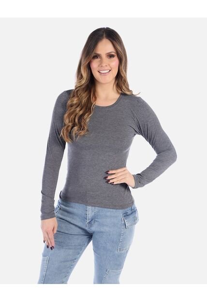 Camiseta Manga Larga Básica Para Mujer
