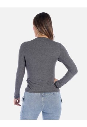 Camiseta Manga Larga Básica Para Mujer