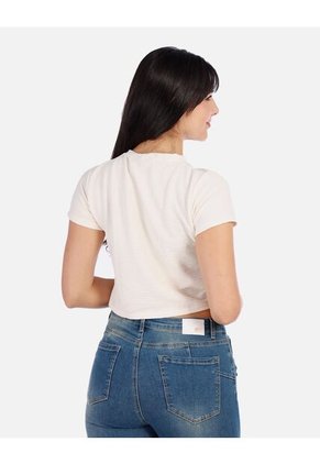 Blusa Top Manga Corta Con Estampado Pequeño Para Mujer