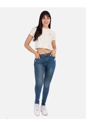 Blusa Top Manga Corta Con Estampado Pequeño Para Mujer