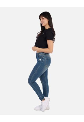 Blusa Top Manga Corta Con Estampado Pequeño Para Mujer