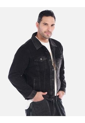 Chaqueta Denim Negra Hombre