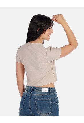 Blusa Top Manga Corta Con Estampado Pequeño Para Mujer