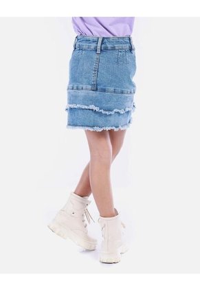 Alda Midi Tipo Cargo Para Niña Con Bolsillos Y Abertura Frontal