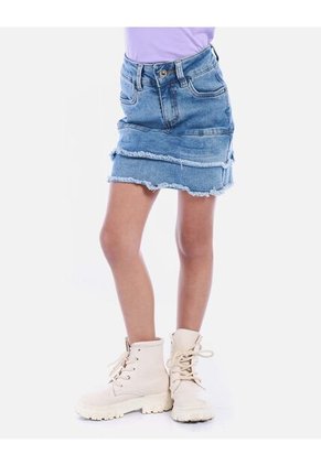 Alda Midi Tipo Cargo Para Niña Con Bolsillos Y Abertura Frontal