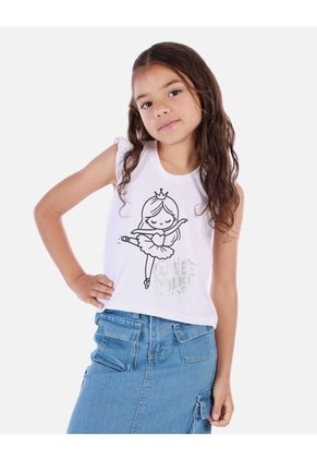 Camiseta Sin Mangas Para Niña Con Diseño De Bailarina