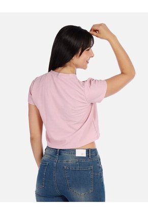 Blusa Top Manga Corta Con Estampado Pequeño Para Mujer