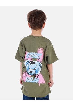 Camiseta Para Niño Con Diseño Urbano Y Estampado De Oso