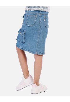 Falda Midi Tipo Cargo Para Niña Con Bolsillos Y Abertura Frontal