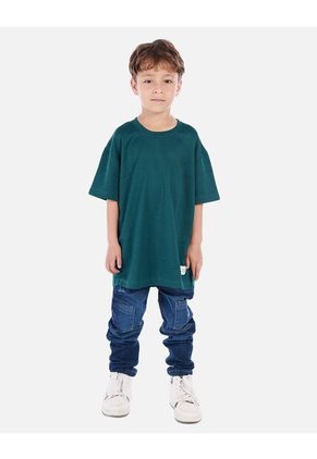 Camiseta Waffle Para Niño Con Fit Amplio Y Textura Acanalada