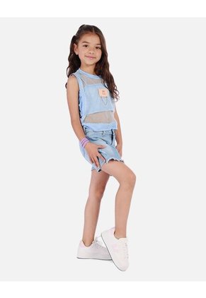 Blusa Tipo Crop Para Niña Con Diseño De Malla