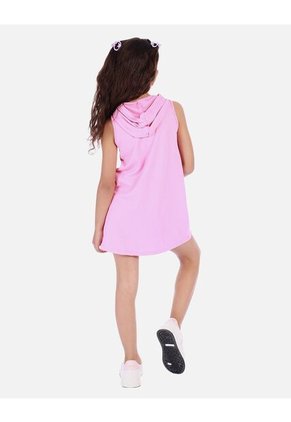 Vestido Corto Sin Mangas Para Niña Con Capucha