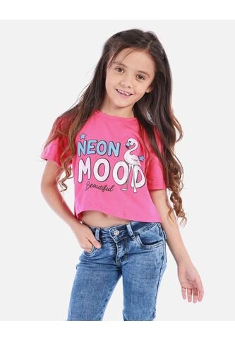 Camiseta Crop Para Niña Con Estampado Urbano Arequipe