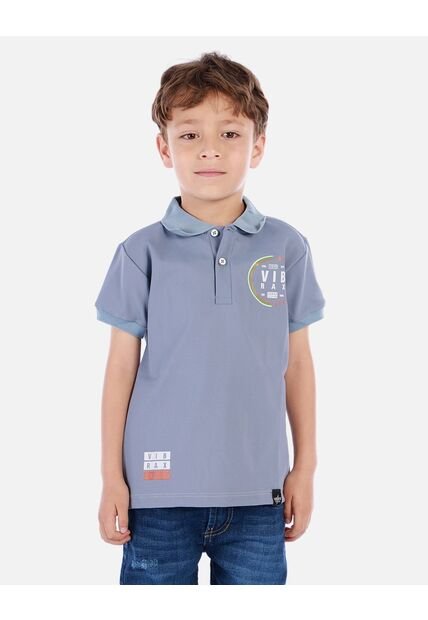 Polo Urbano Para Niño Con Cuello Camisero Y Estampados Decorativos