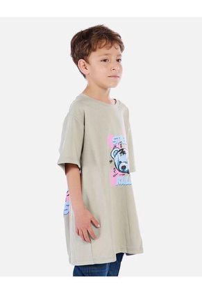 Camiseta Para Niño Con Diseño Urbano Y Estampado De Oso