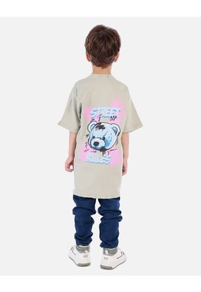 Camiseta Para Niño Con Diseño Urbano Y Estampado De Oso